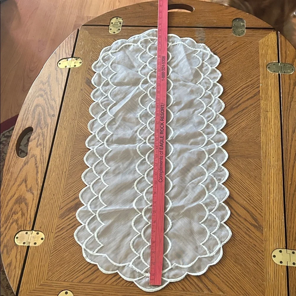 Vintage Embroidered Sheer Organza Doilies